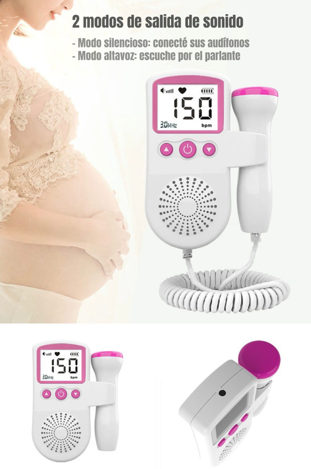 Monitor Fetal Doppler Latidos Corazón Bebé By LuBabycas