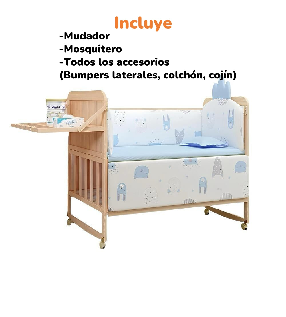 Cuna Madera Pack&Play 5 En 1 Etapas LuBabycas