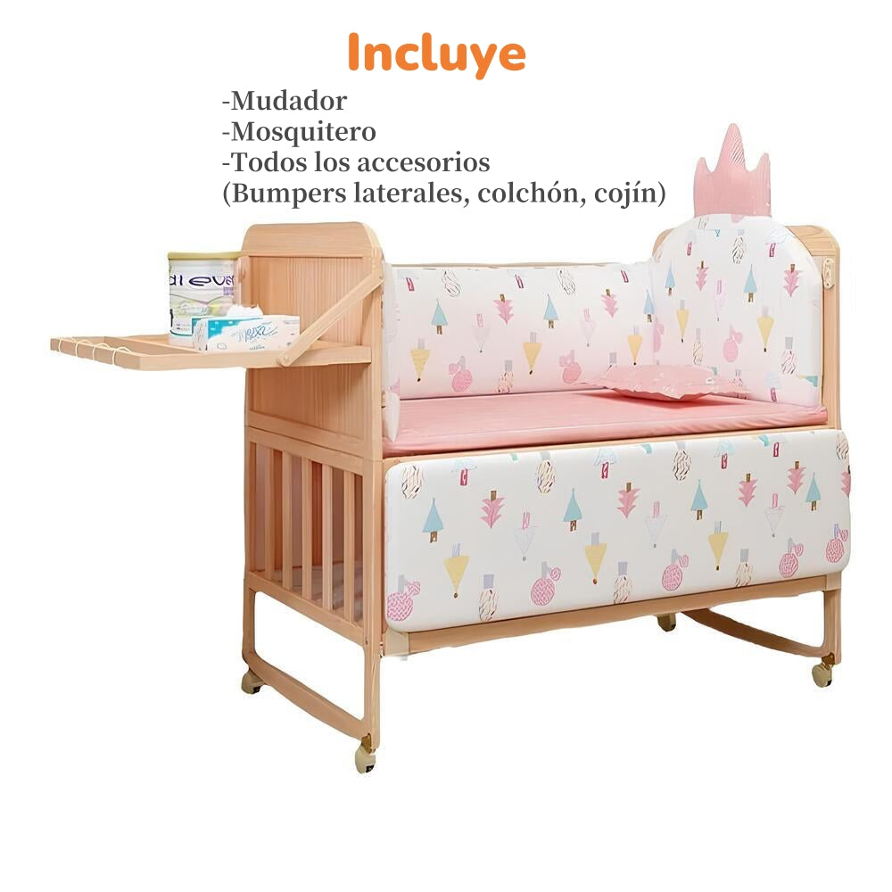 Cuna Madera Pack&Play 5 En 1 Etapas LuBabycas