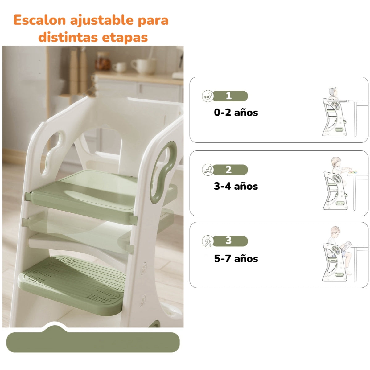 Silla De Comer Multifuncional Witness Naranja LuBabycas