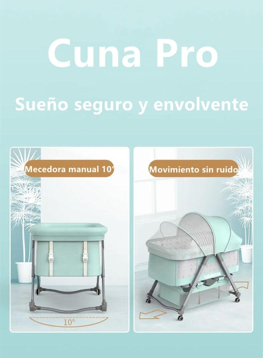 Cuna Bebé Con Accesorios Rosada By Lubabycas