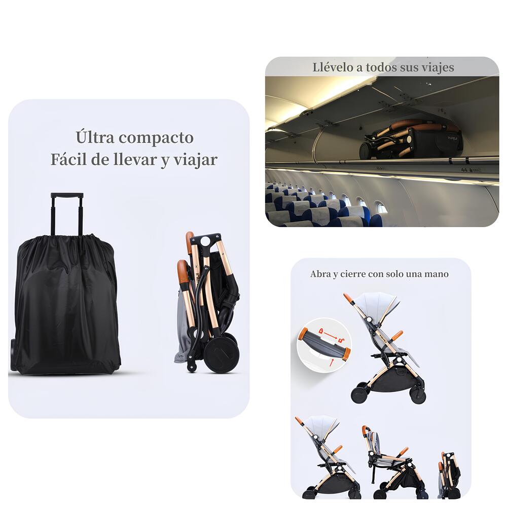 Coche De Paseo Últra Compacto Con Accesorios Azul Lubabycas
