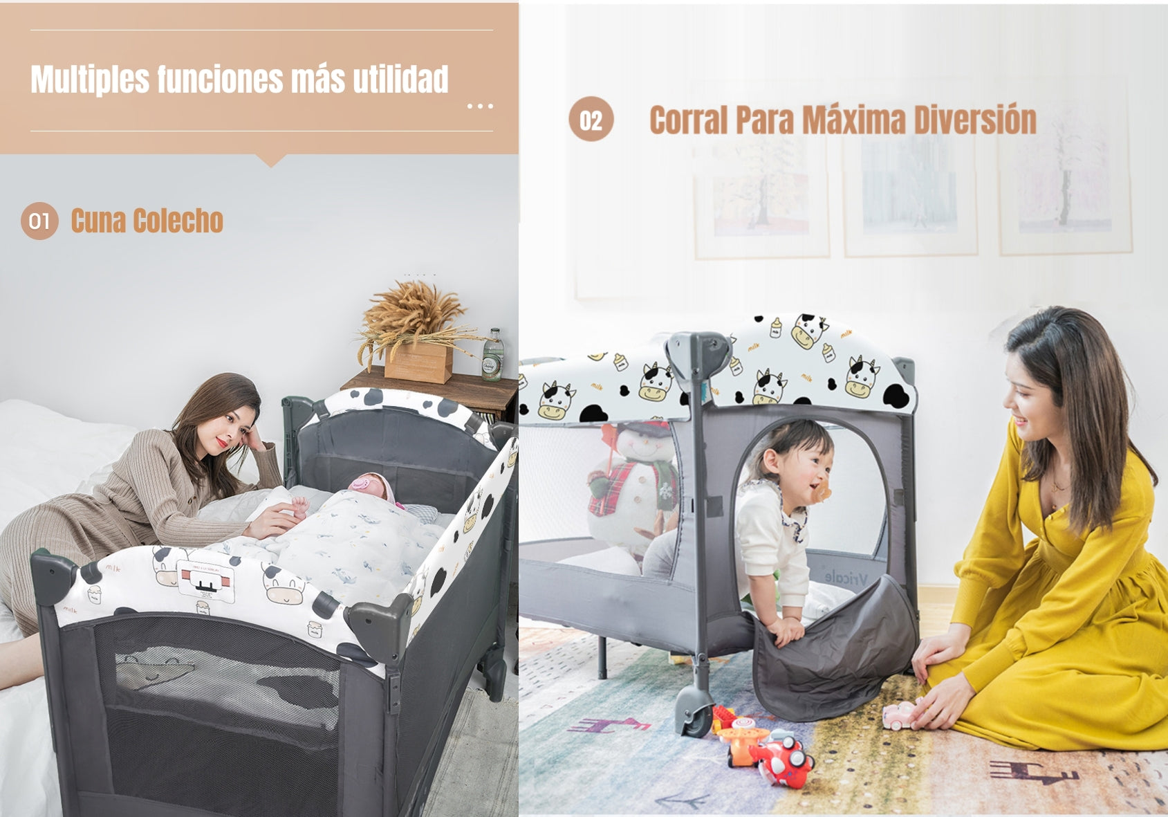 Cuna Colecho Corral 3 En 1 Lubabycas León