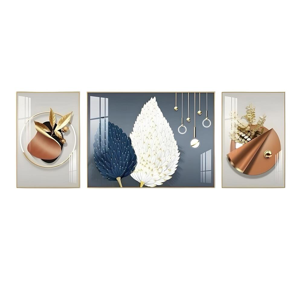 Set De 3 Cuadros Decorativos Hogar Aluminio Modelo AA