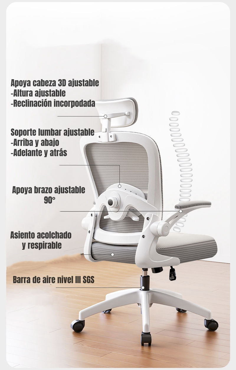 Silla de Escritorio Apoya Cabeza Negra W302 By LuBabycas
