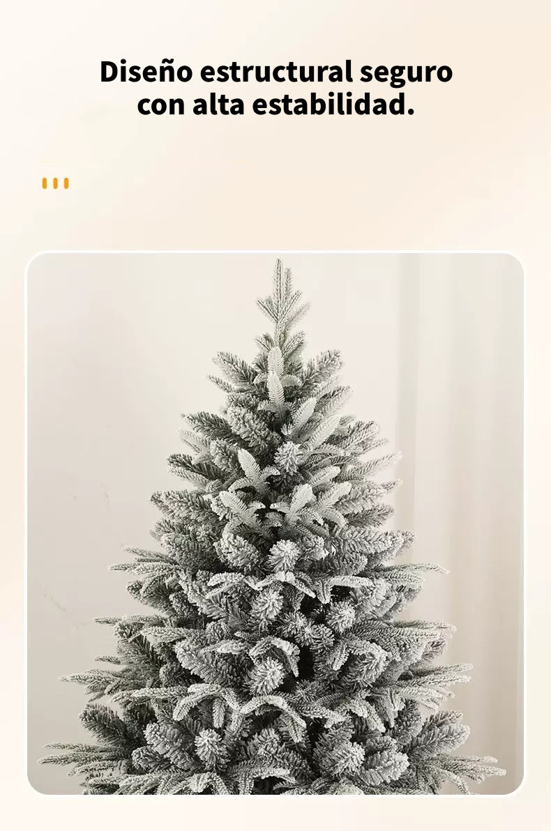 Árbol De Navidad Pino Blanco Con Base Metal 210cm