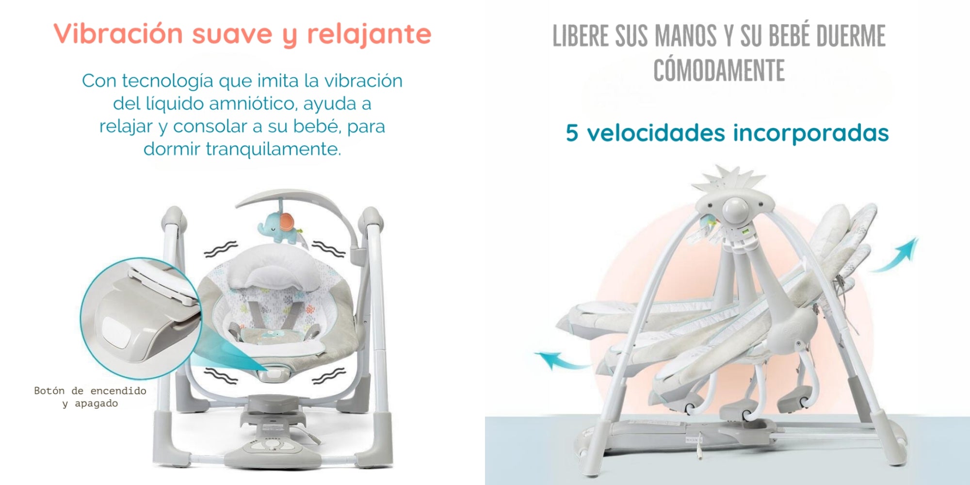 Columpio Mecedora Eléctrico Vibración Ingenuity Lubabycas