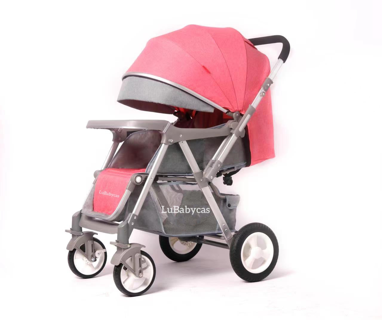 Coche de Paseo Reversible Rubik Rosado LuBabycas