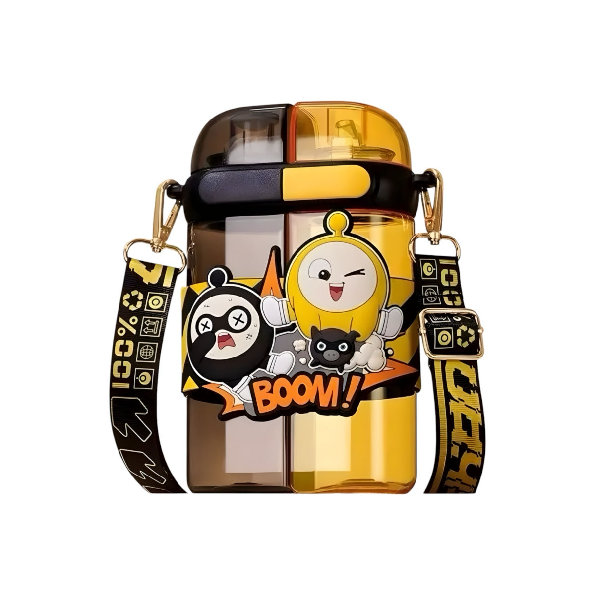 Botella de Agua Doble Niños 640ML Amarilla LuBabycas