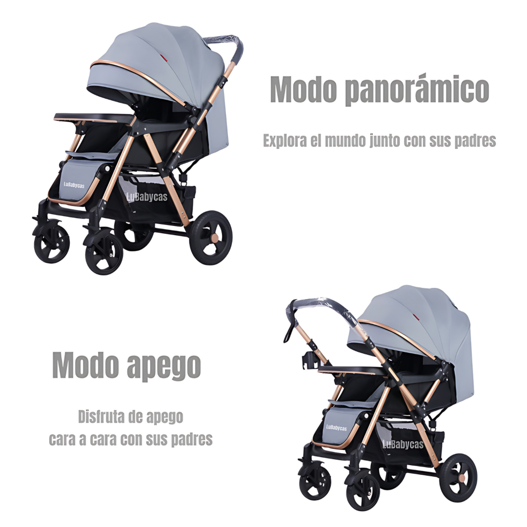 Coche de Paseo Reversible Rubik Rosado LuBabycas