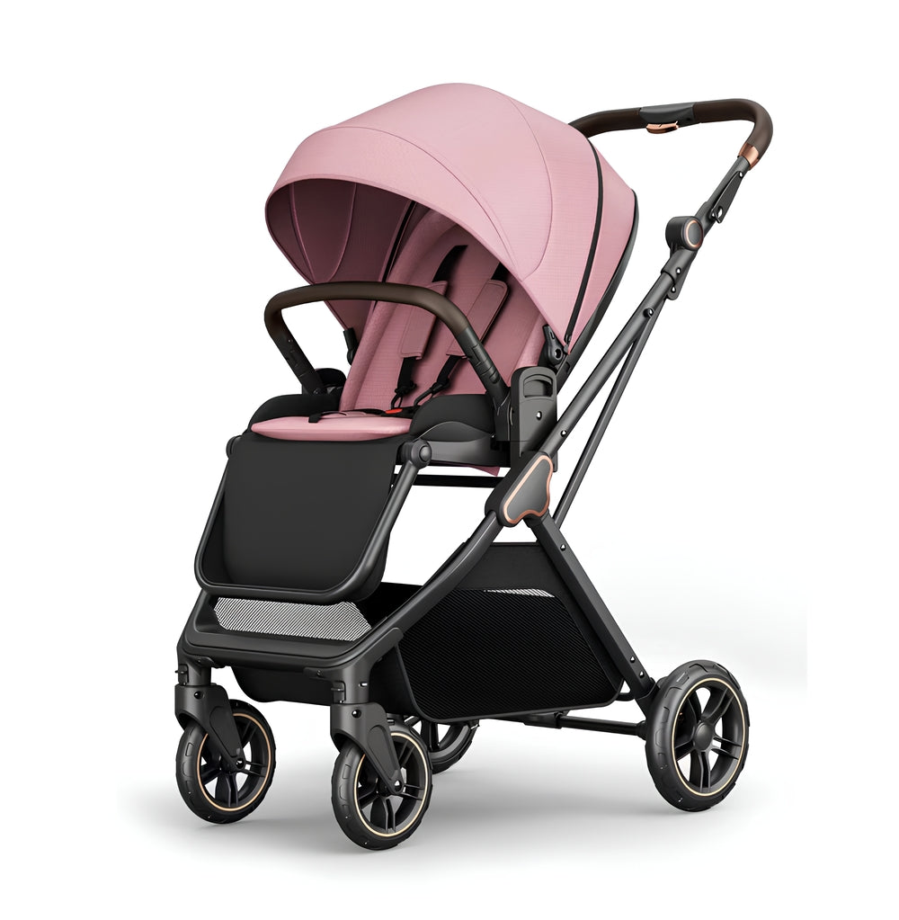 Coche De Paseo Modo Apego Y Panorámico Lubabycas Rosado