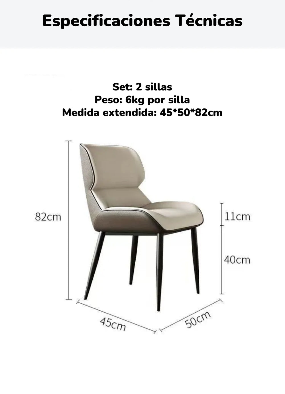 Pack 2 Sillas de Comedor Home By LuBabycas