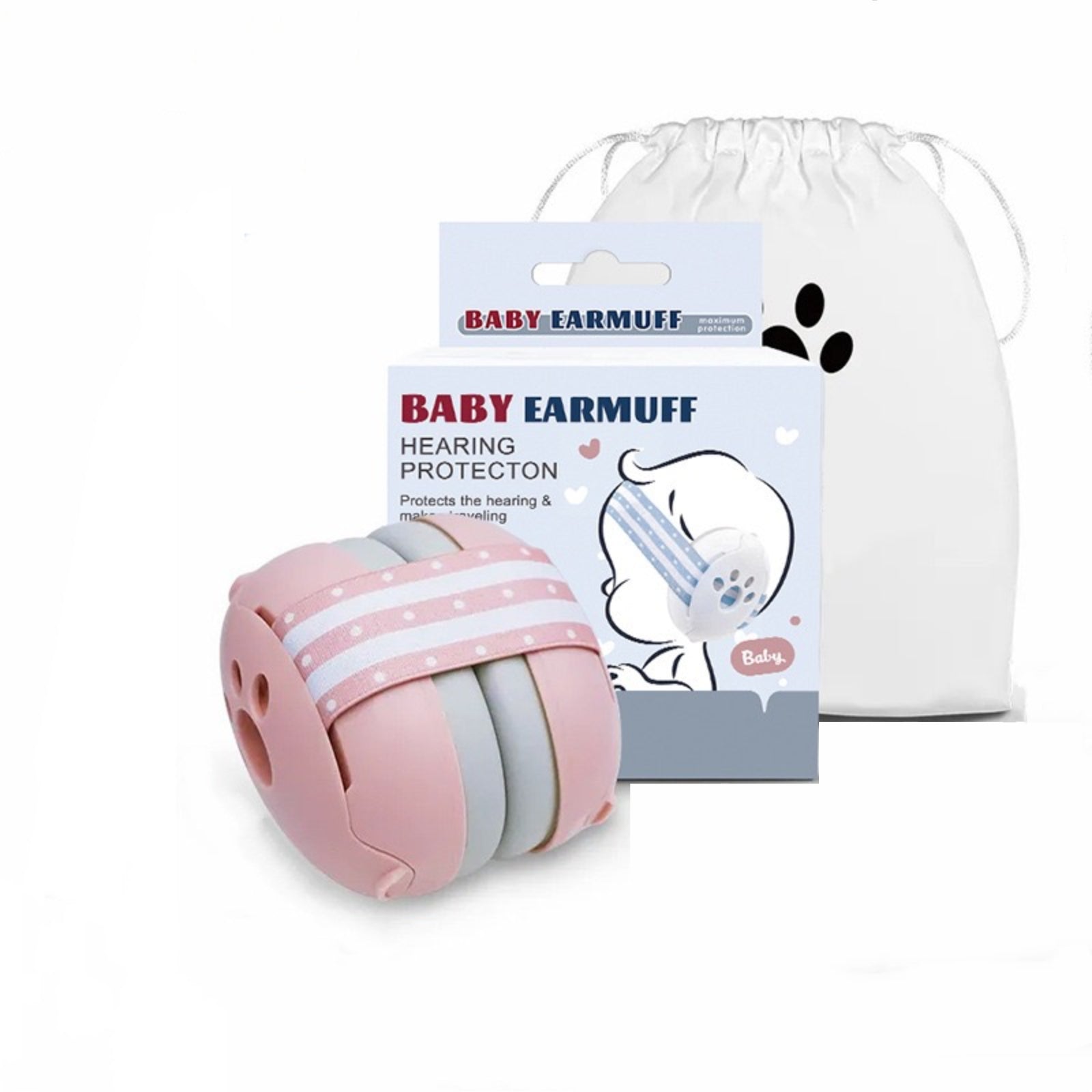 Orejeras Antiruido Auriculares Protectores Bebés Rosado