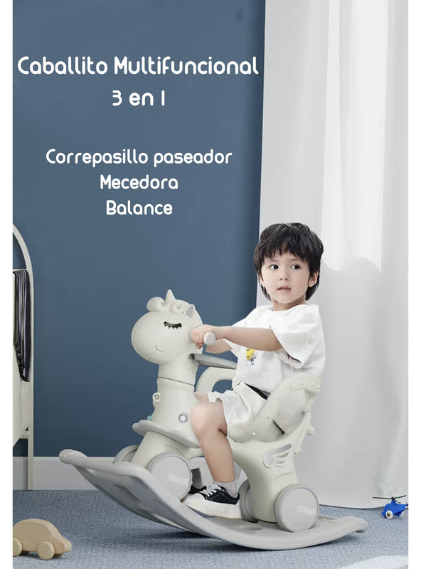 Correpasillo Andador Balance 3 En 1 Con Accesorios Rosado