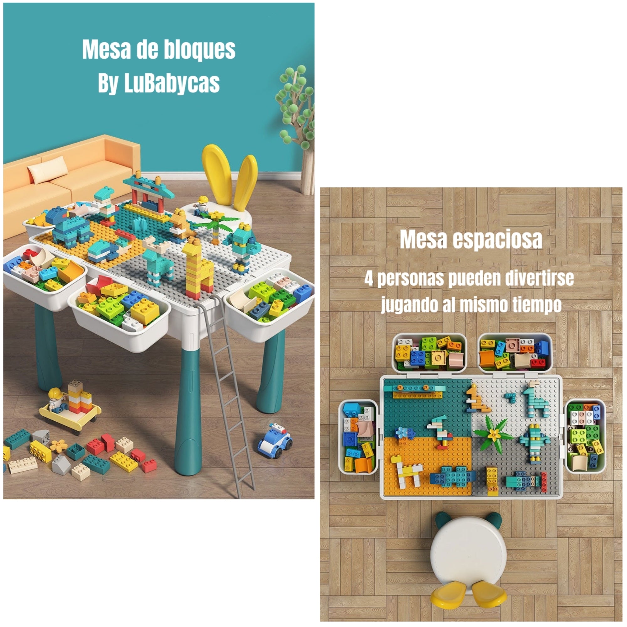Mesa de Bloques 342 Piezas Y 2 Sillas By LuBabyacs