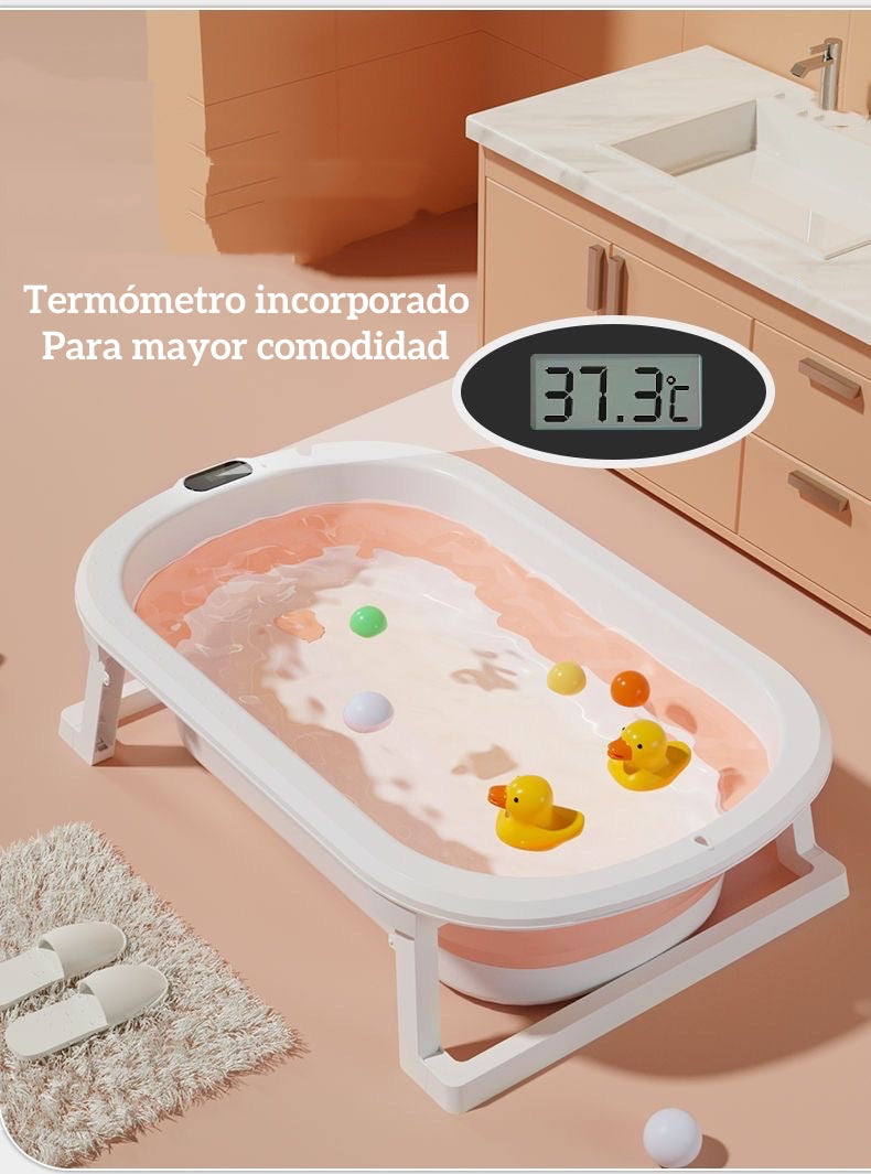 Bañera Plegable Con Cojín Y Más Accesorios Azul Lubabycas