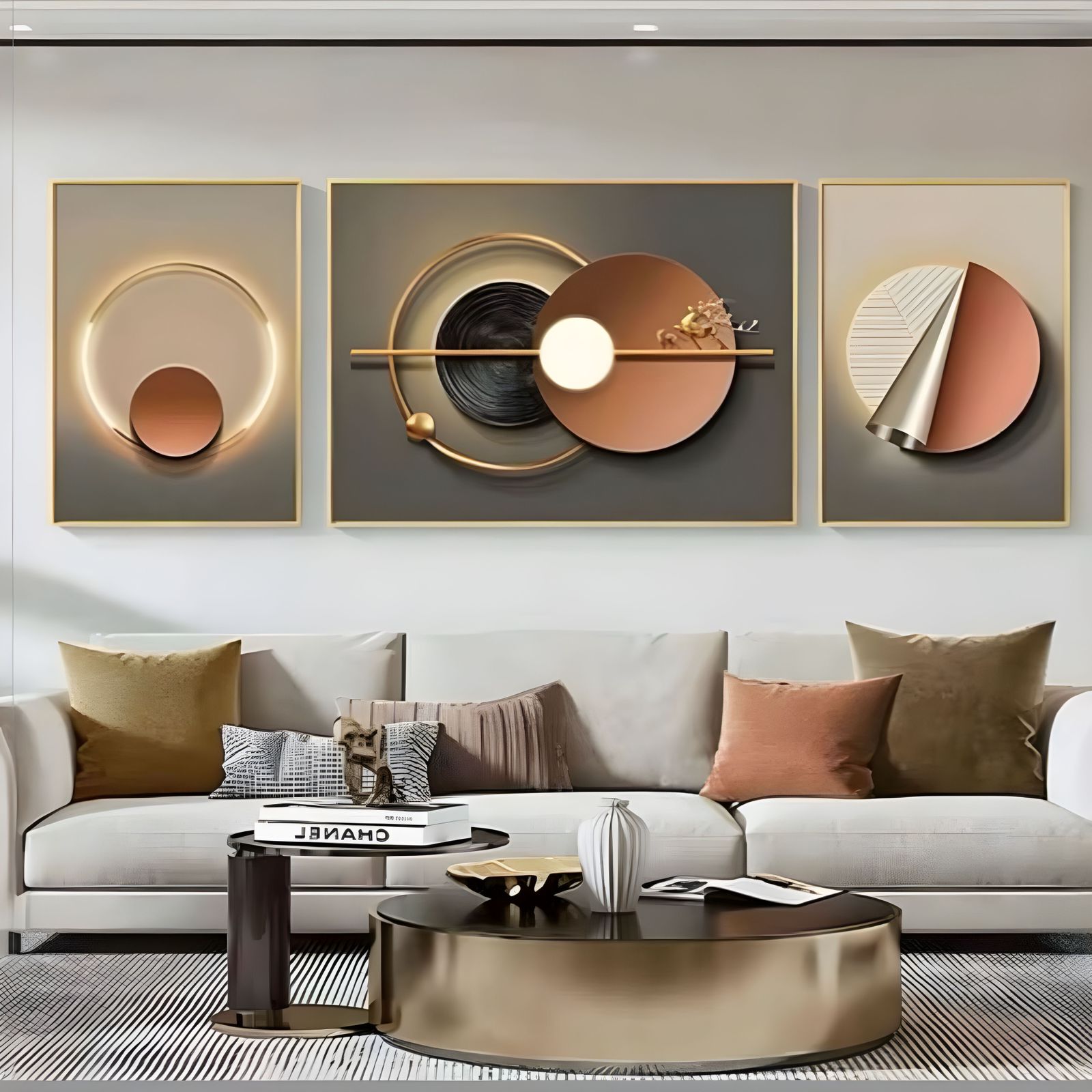 Set De 3 Cuadros Decorativos Marcos Aluminio By LuBabycas