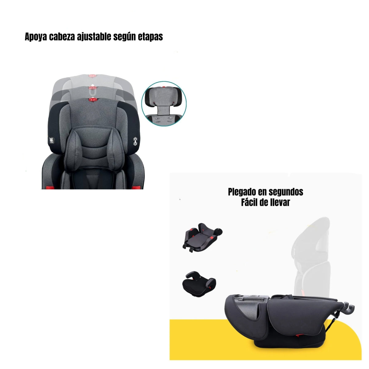Silla De Auto Butaca 9-36KG 12 Años Gris WE05 LuBabycas