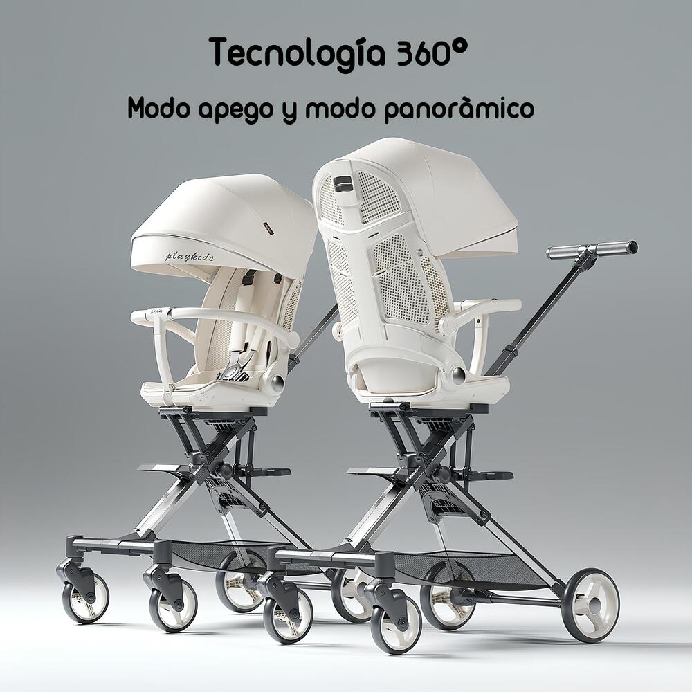 Coche De Paseo 360° Reclinable Playkids Negro Lubabycas