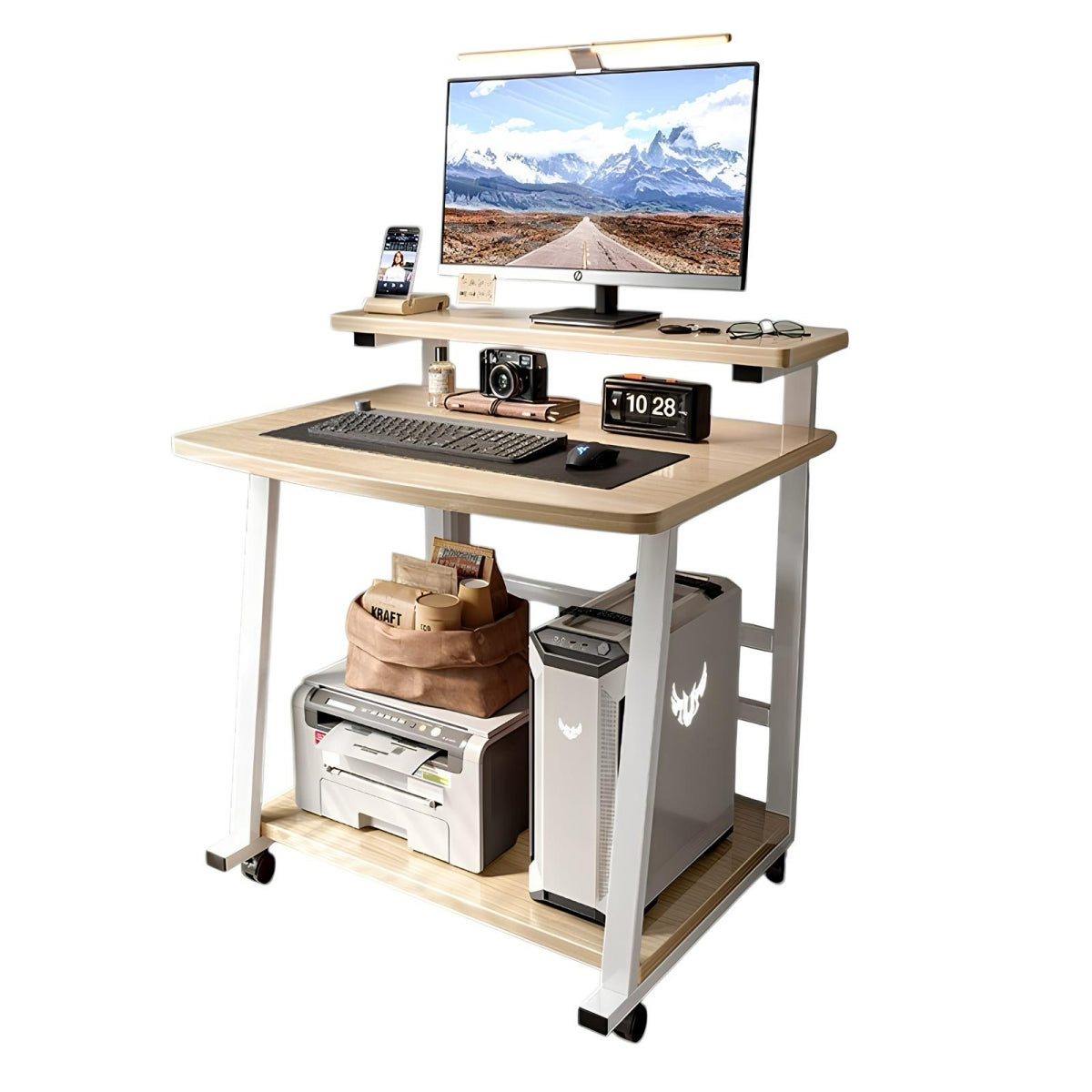 Escritorio Móvil Compacto Con Repisa 80x58x82cm Express