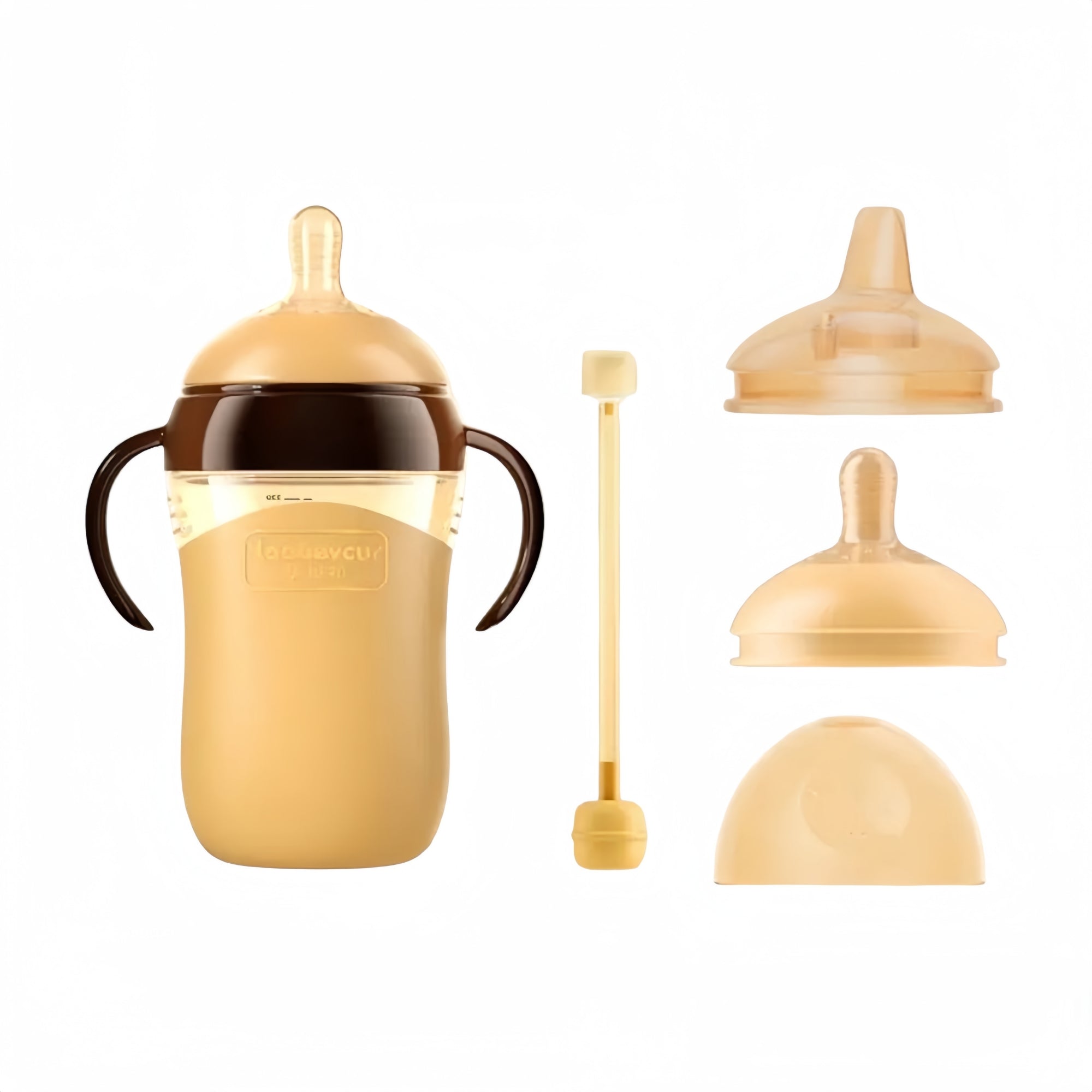 Mamadera 240ml Con Chupetes Y Cepillo de Limpieza LuBabycas