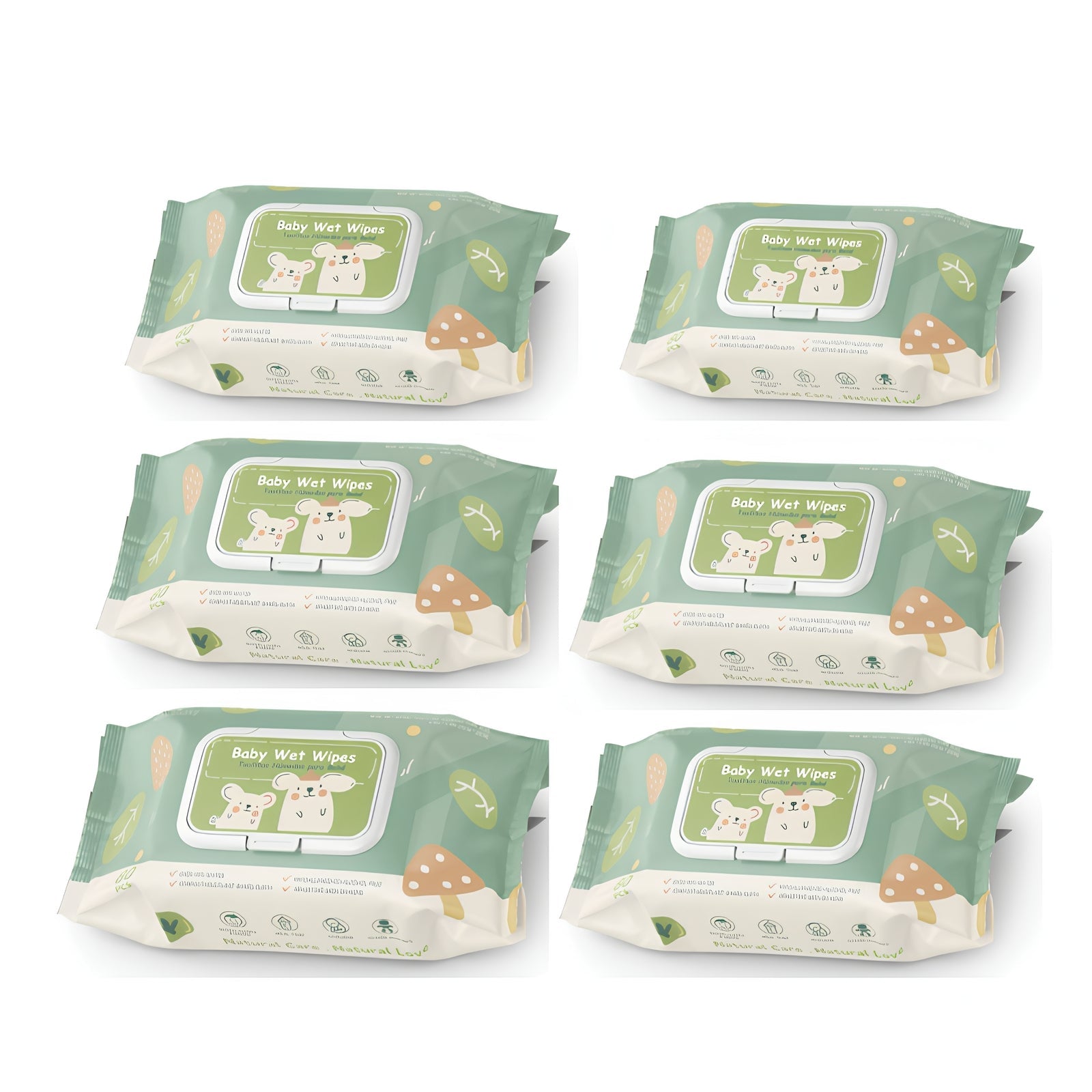 Toallitas Húmedas Con Tapa Pack 6x80 Unidades LuBabycas