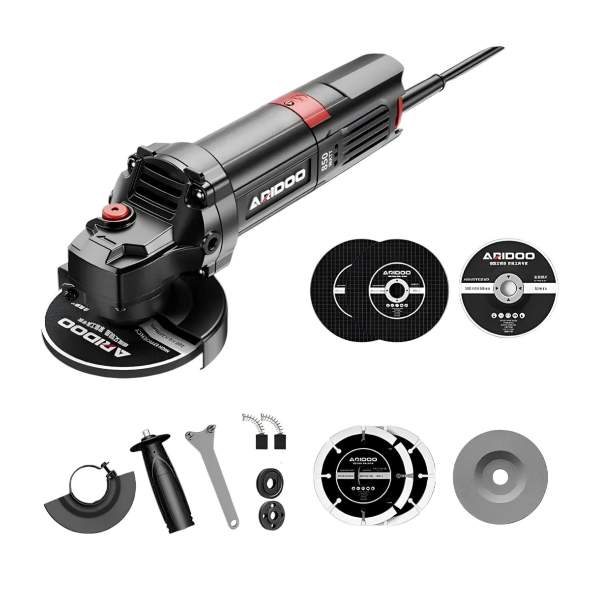 Esmeril Angular Eléctrico 850W Con Discos Más Accesorios