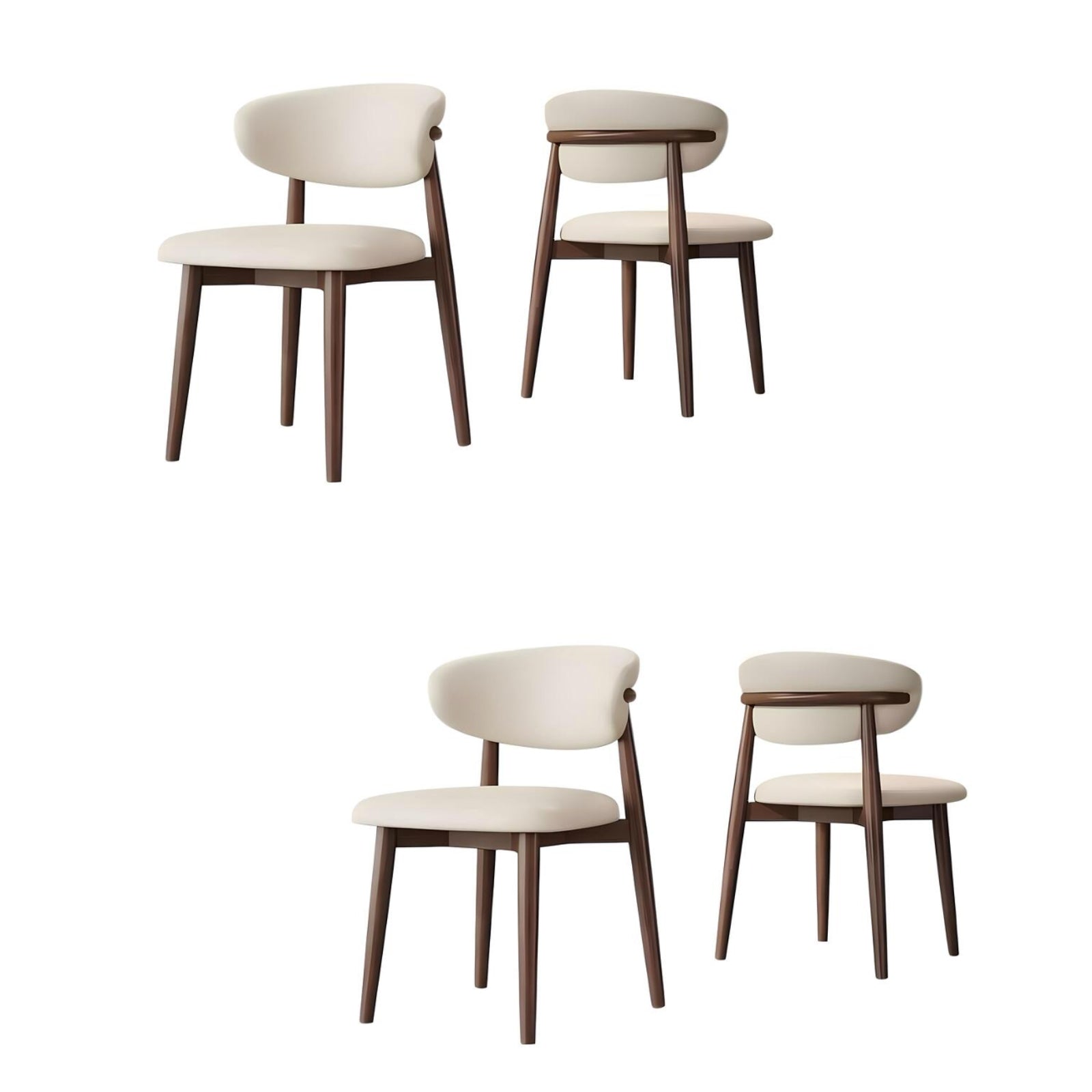 Pack 4 Sillas de Comedor Madera Café Ankara