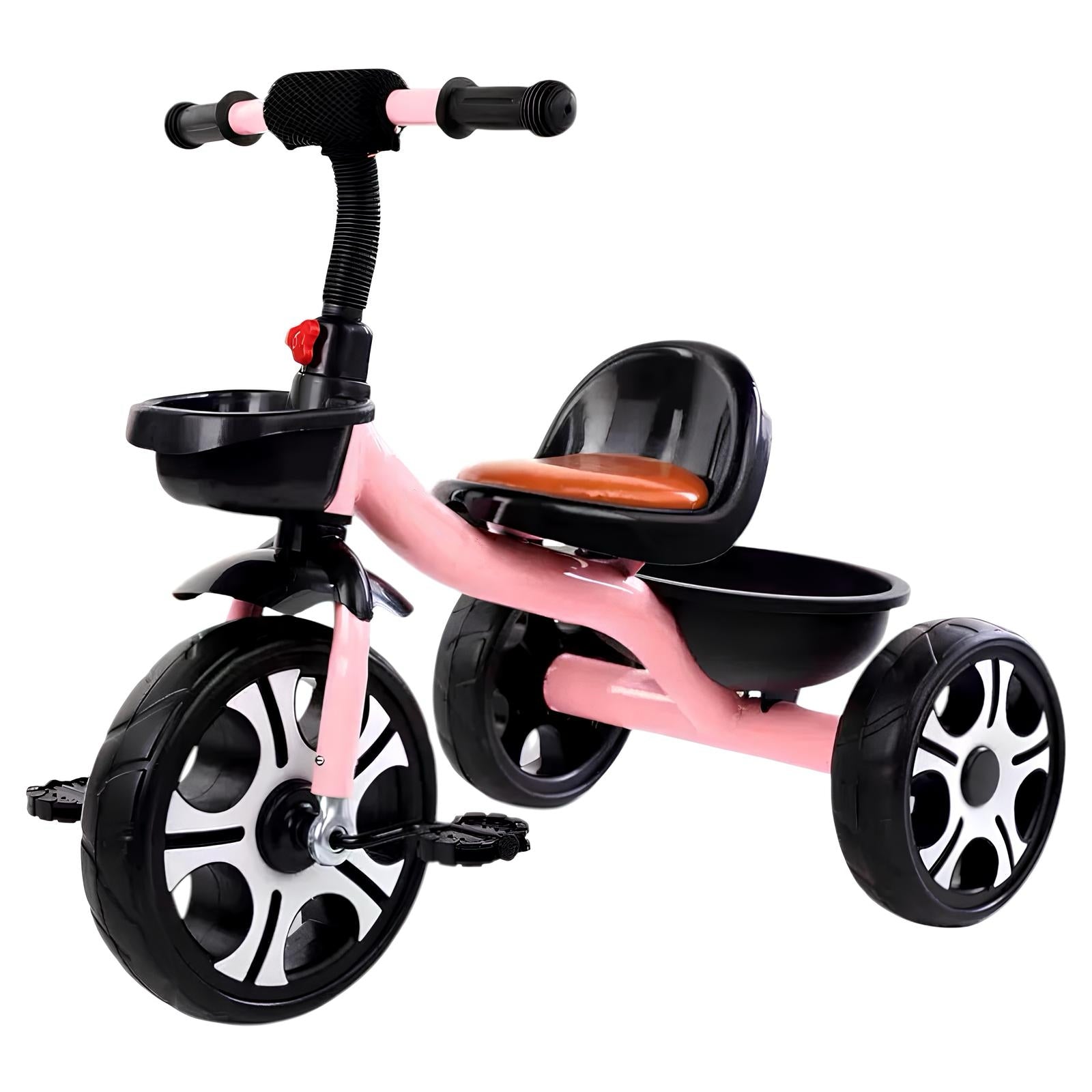 Triciclo Infantil Con Canastos 5 Años Unix Rosado LuBabycas