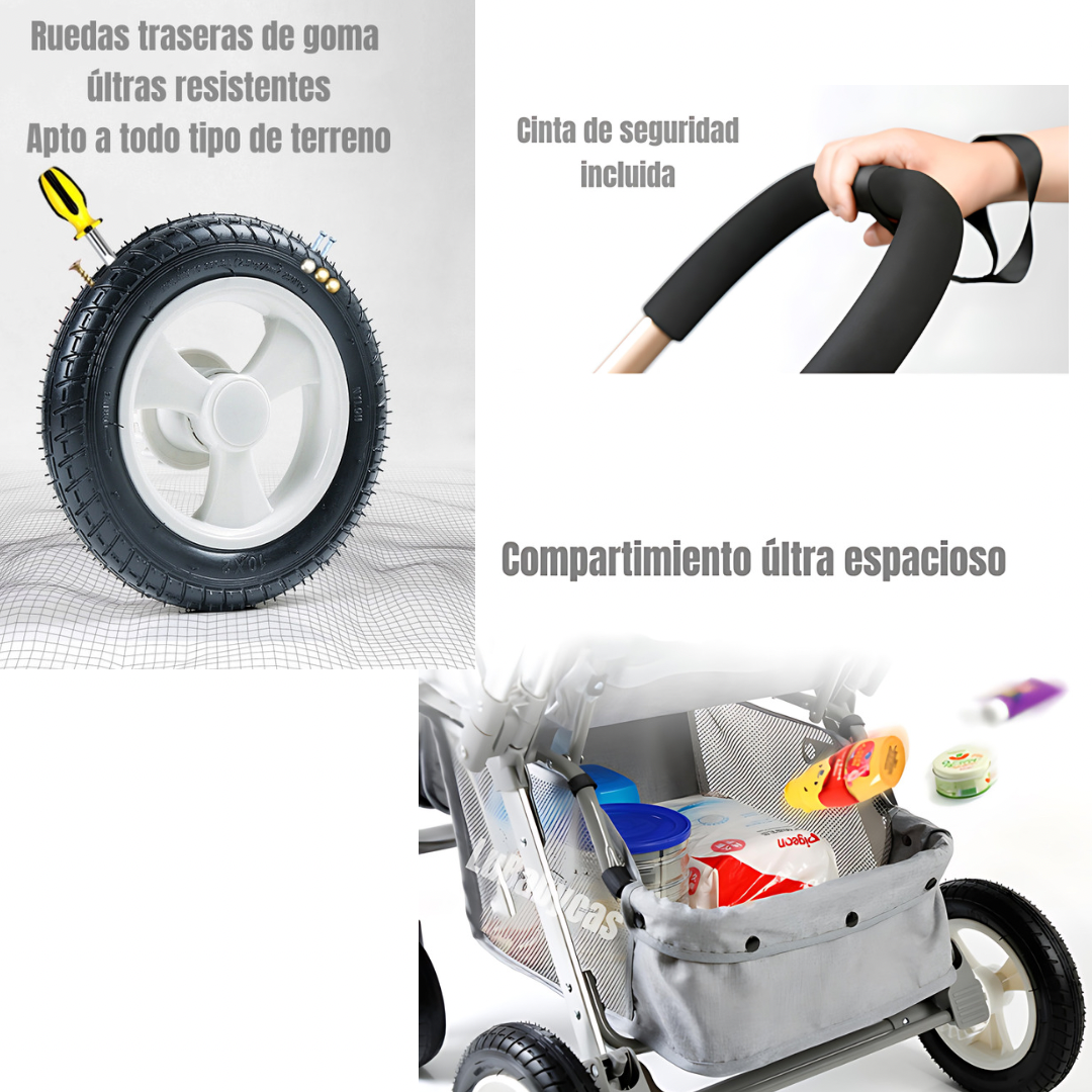 Coche de Paseo Reversible Rubik Negro LuBabycas