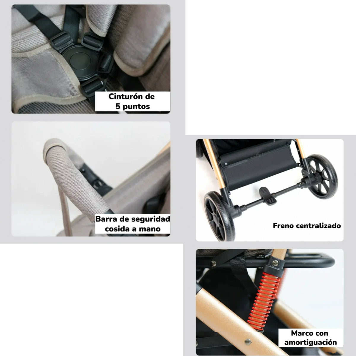 Coche De Paseo Reversible Con Cubre Pies B1 Negro LuBabycas