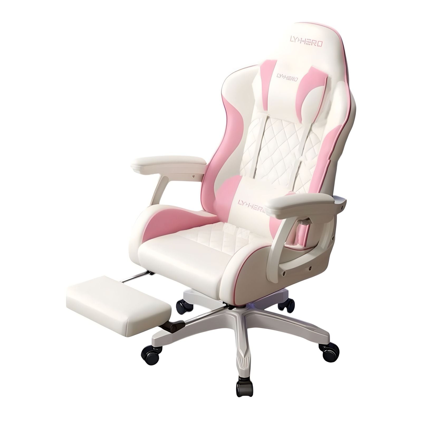 Silla Gamer Ergonómica Reclinable Con Reposapies Rosada