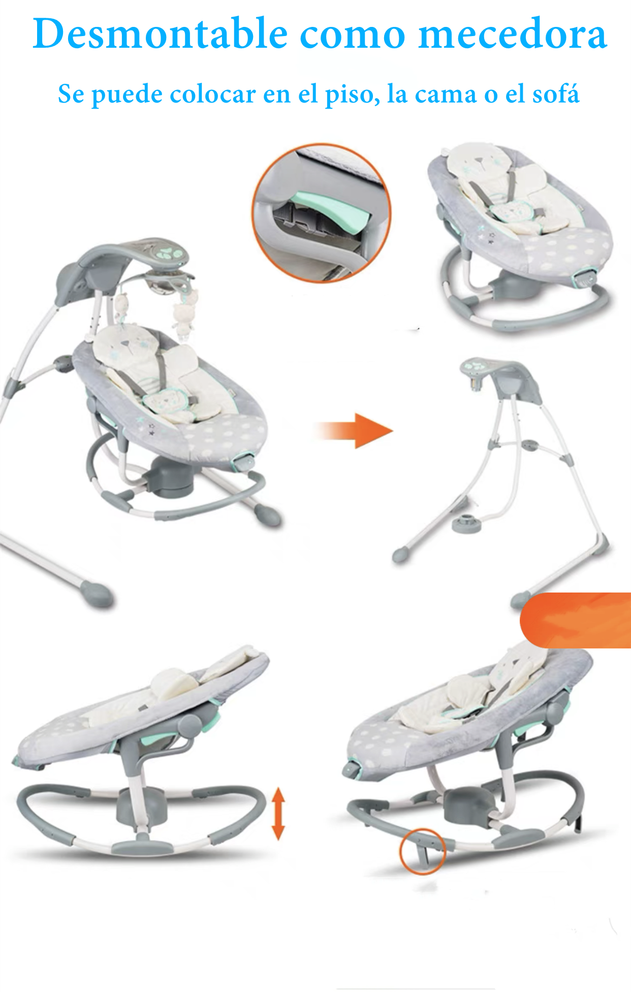 Columpio Mecedora Electrico 360° Ingenuity Lubabycas