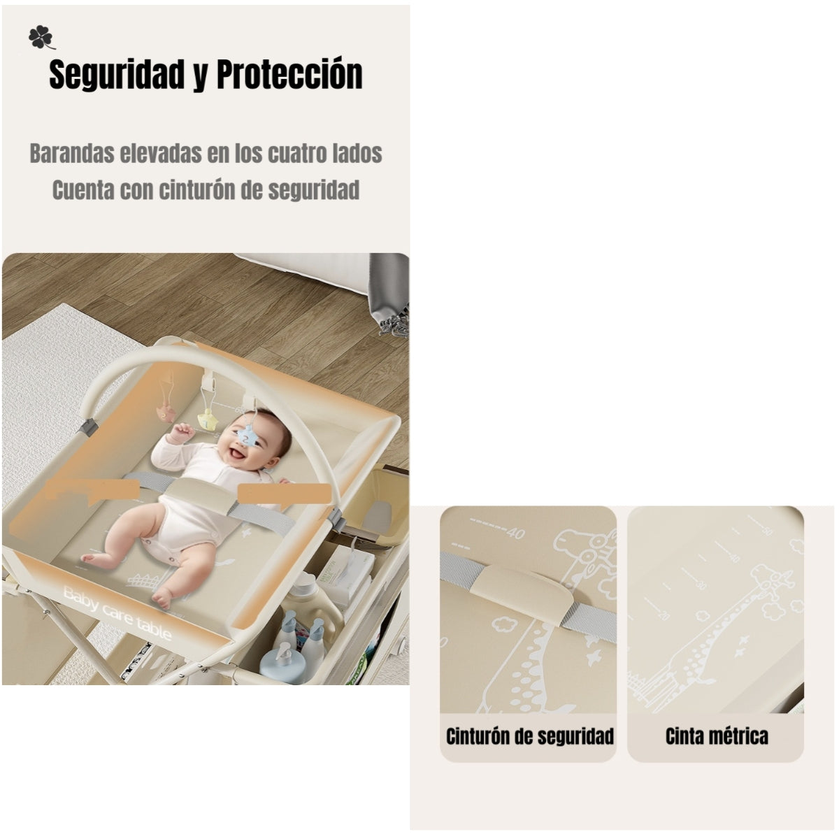 Mudador De Pañales Plegable Regulable Canasto Line LuBabycas