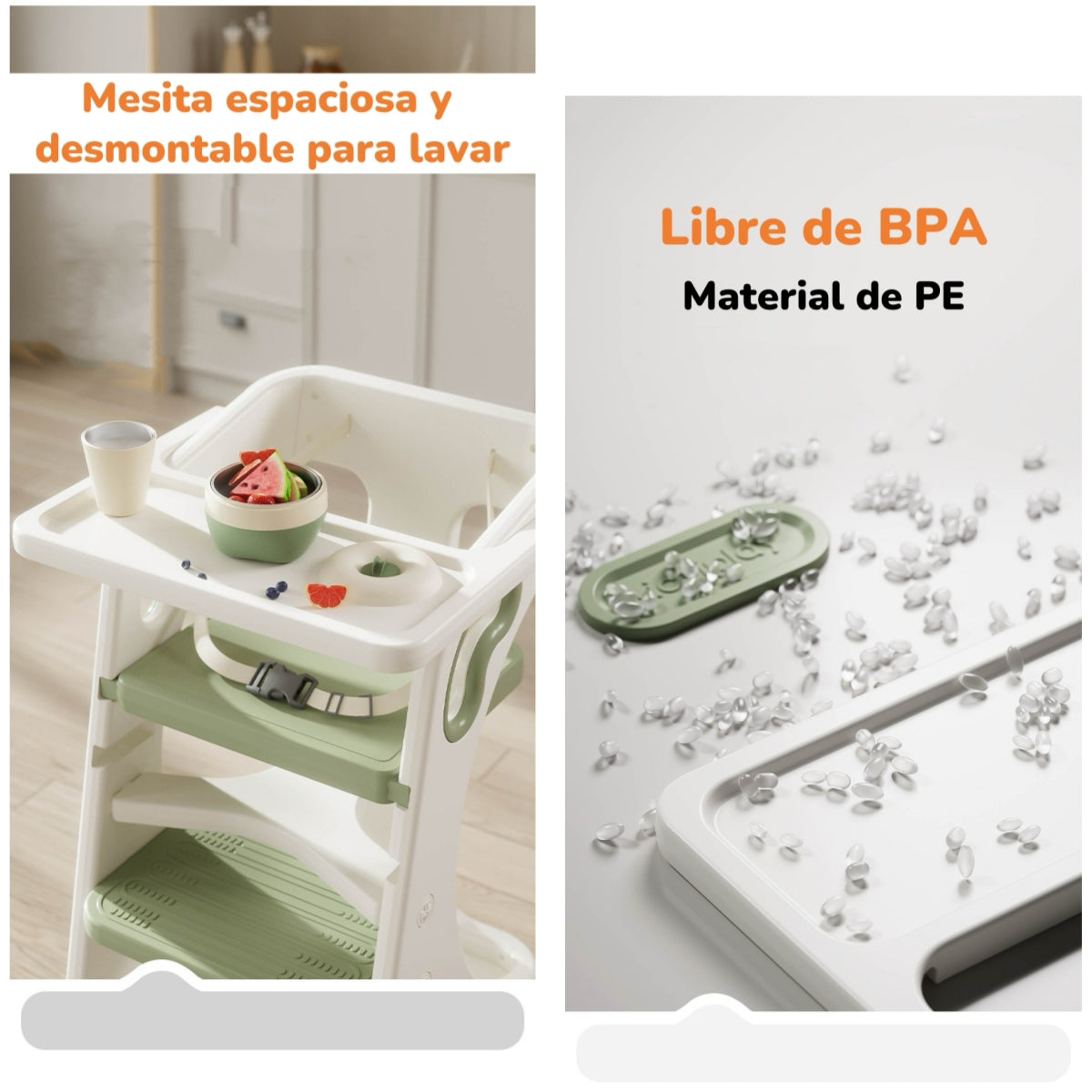 Silla De Comer Multifuncional Witness Naranja LuBabycas