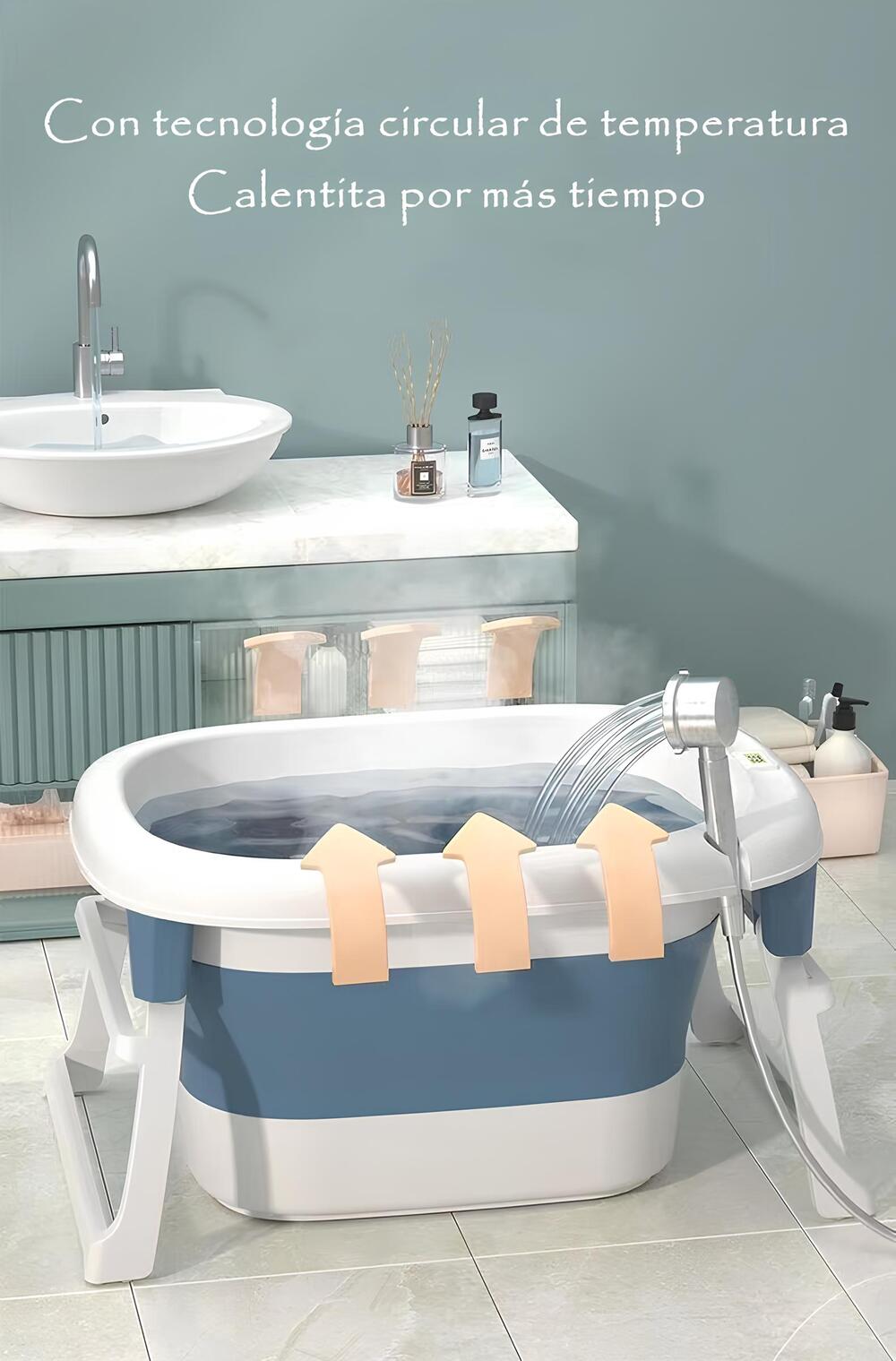 Bañera Con Cojin Termómetro Más Accesorios Rosada Lubabycas