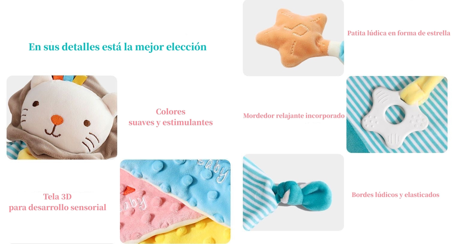 Peluche De Apego Sensorial Algodón Bella Lubabycas