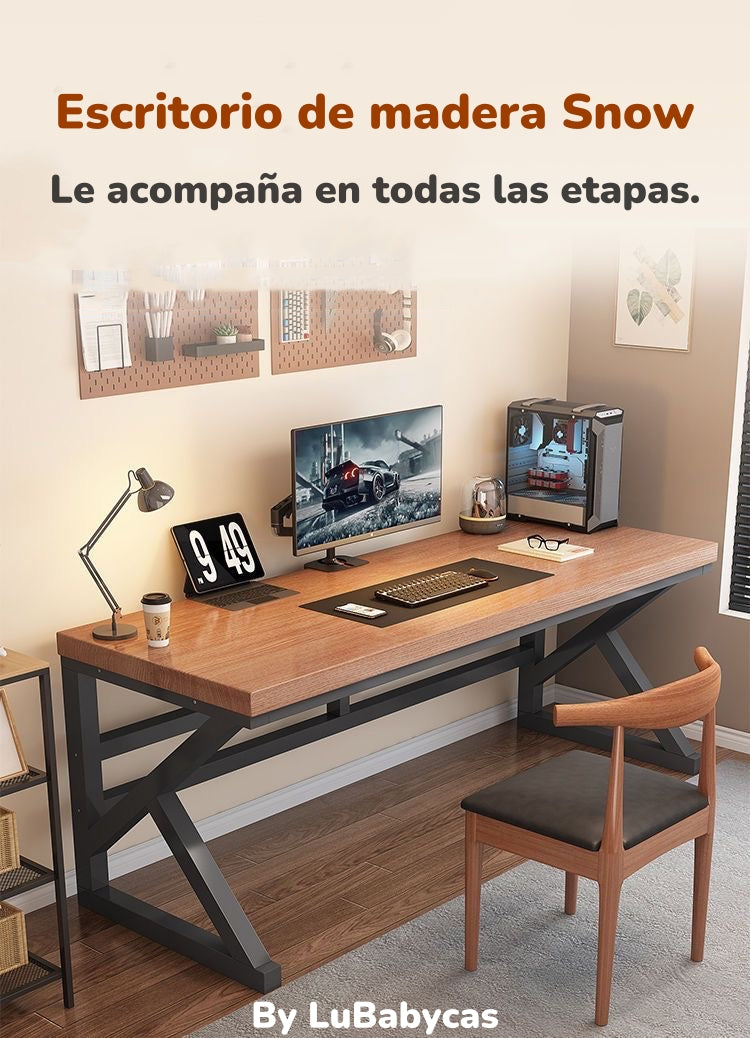 Escritorio De Madera Diseño K Snow 120cm LuBabycas