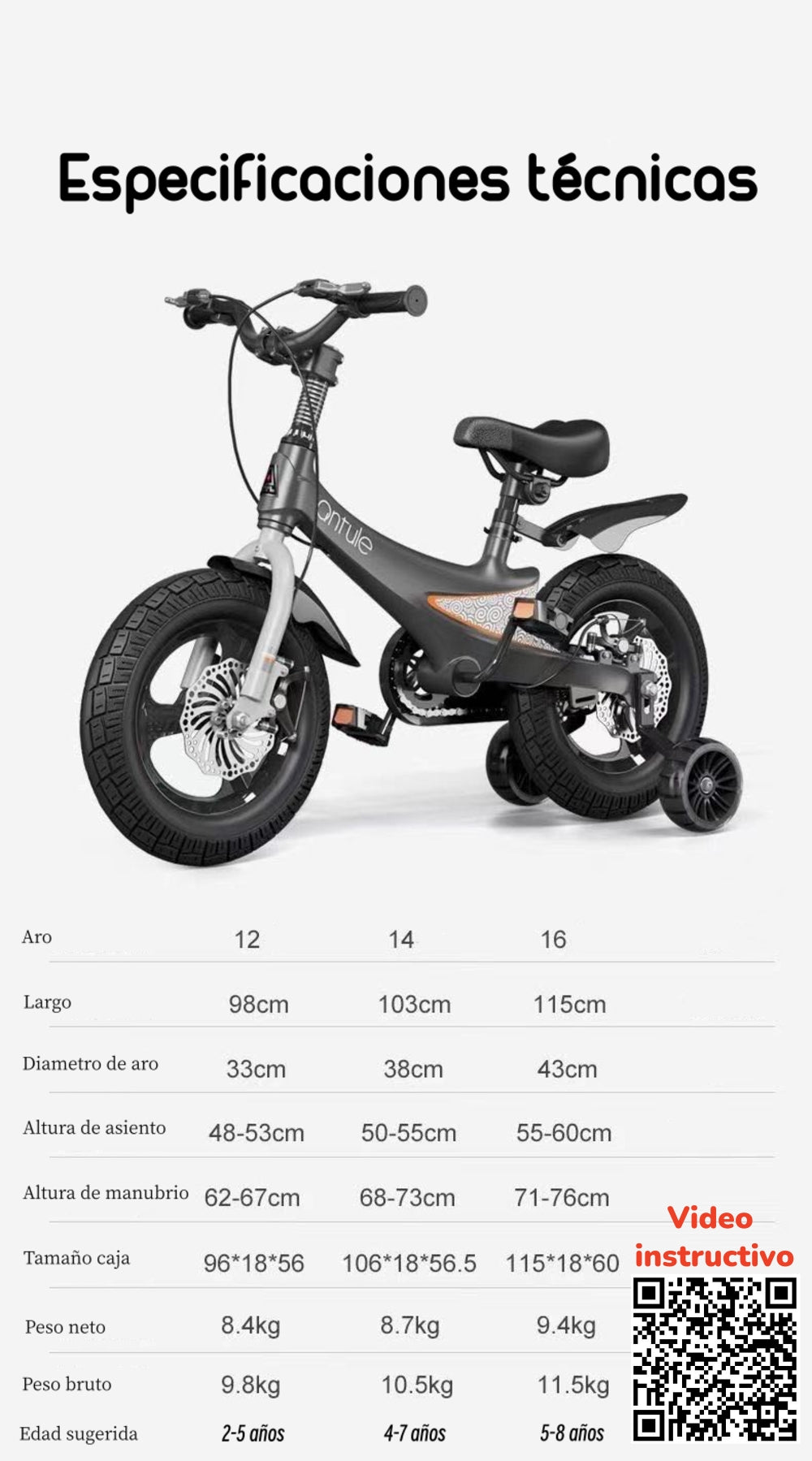 Bicicleta Infantil 5-8 Años Niña Aro 16 Lubabycas Rosada