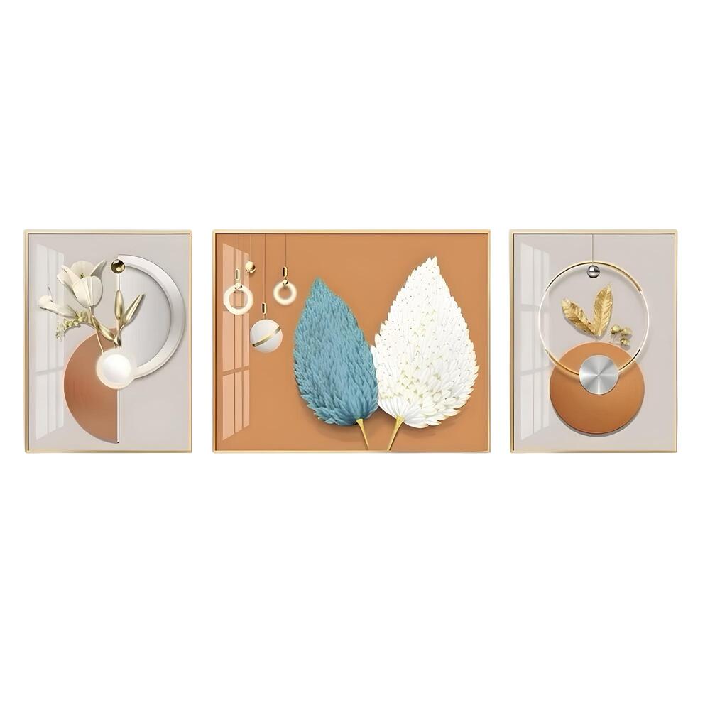 Set De 3 Cuadros Decorativos Hogar Aluminio Modelo DD