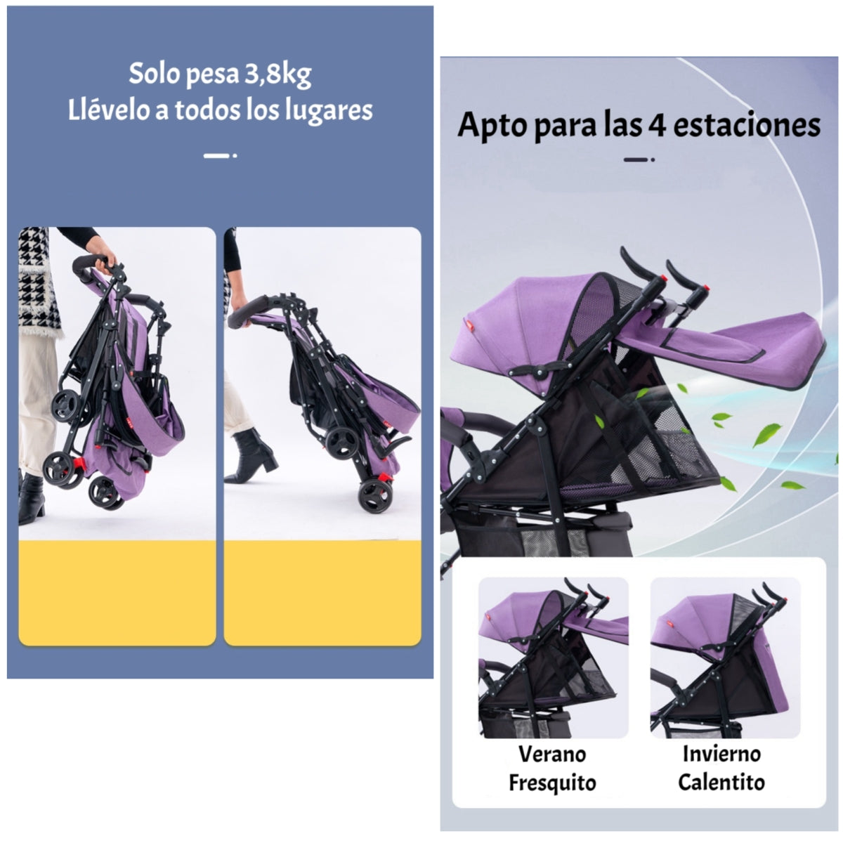 Coche Paseo Liviano Con Posa Vaso Howa Negro LuBabycas