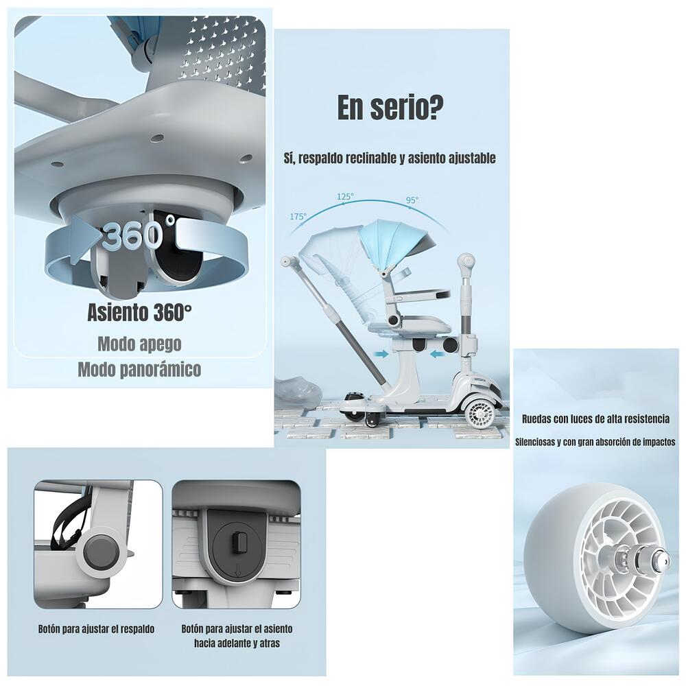 Triciclo Scooter 2 En 1 LuBabycas Rosado LuBabycas