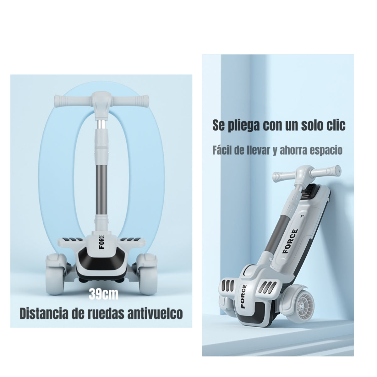 Triciclo Scooter 2 En 1 LuBabycas Azul LuBabycas