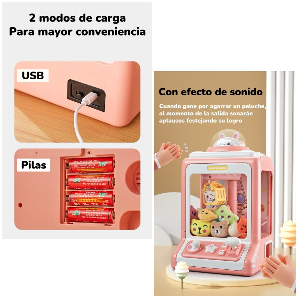 Juego Mini Maquina De Peluches Niños Rosada By LuBabycas