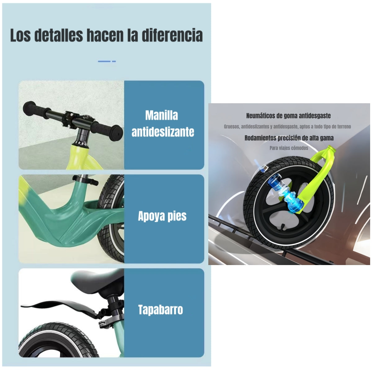Bicicleta Equilibrio Últra Resistente LuBabycas Verde