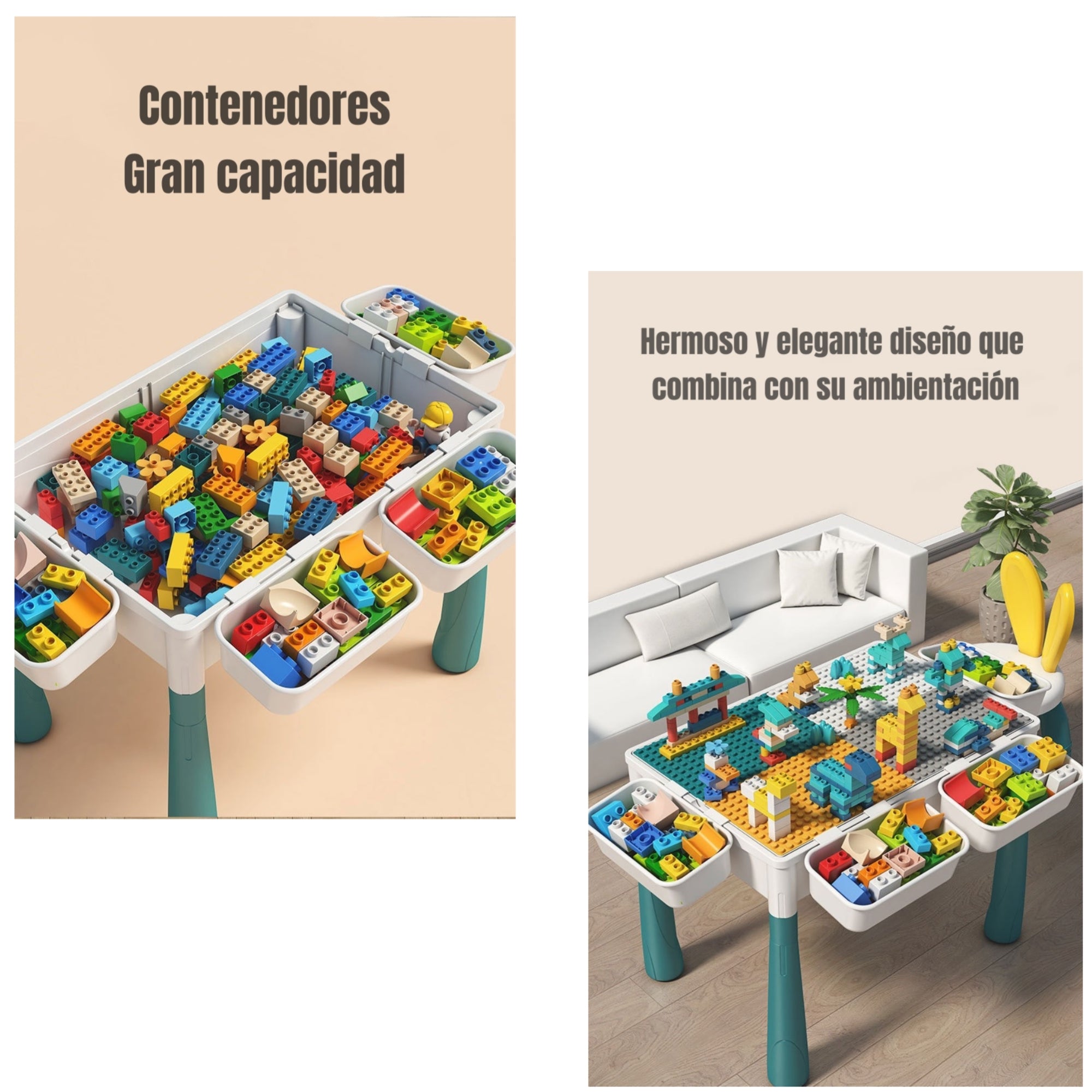Mesa de Bloques 346 Piezas Y 2 Sillas By LuBabycas