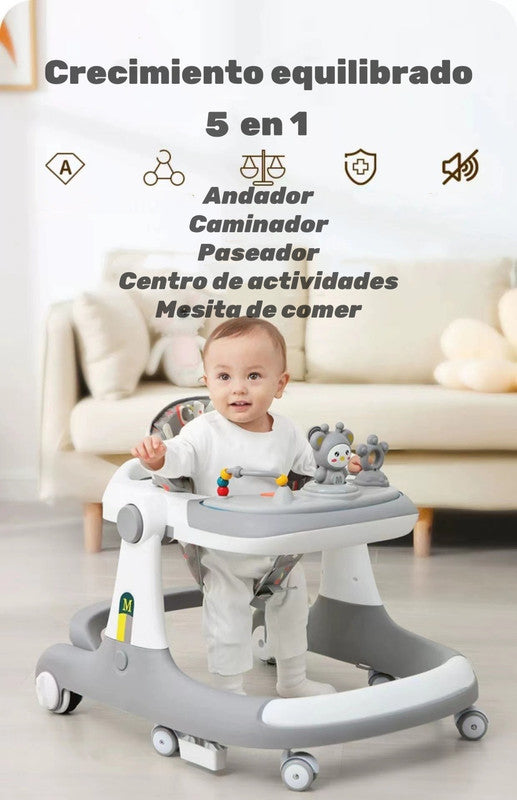 Andador Caminador 5 En 1 Con Apoya Pies Lubabycas Rojo