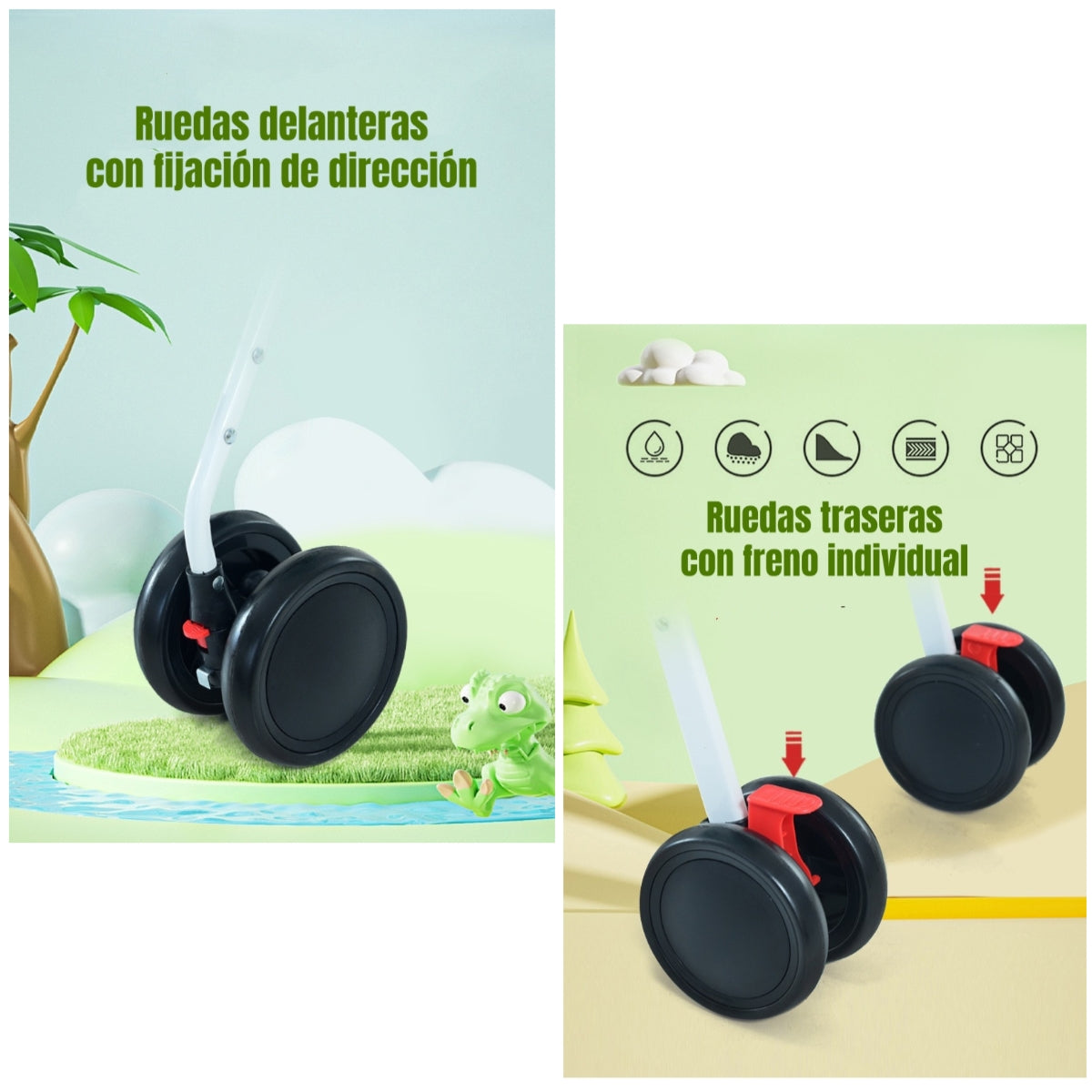 Coche Paragua Con Posa Vaso Swift Rosado LuBabycas