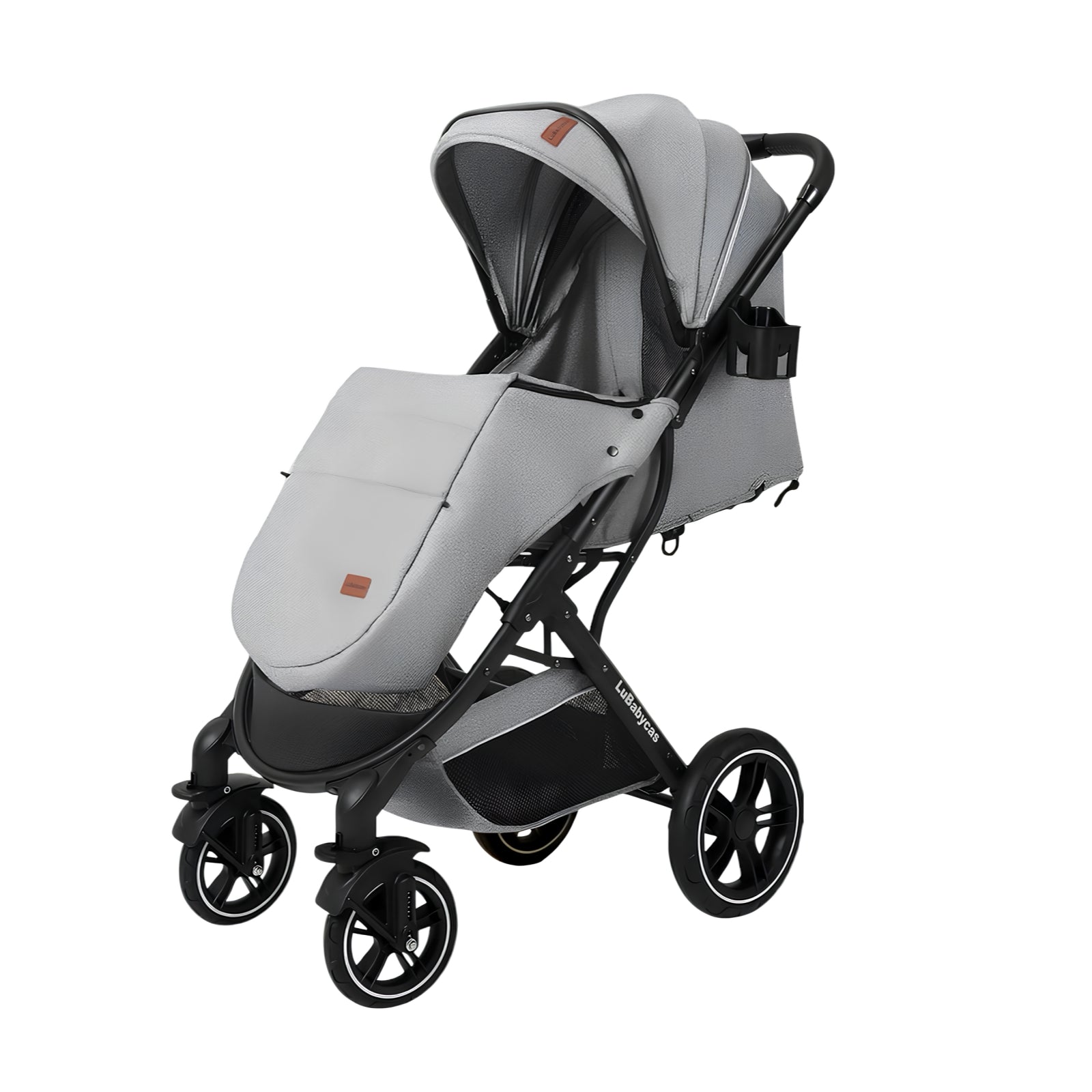 Coche de Paseo Con Cubre Pies LuBabycas Gris