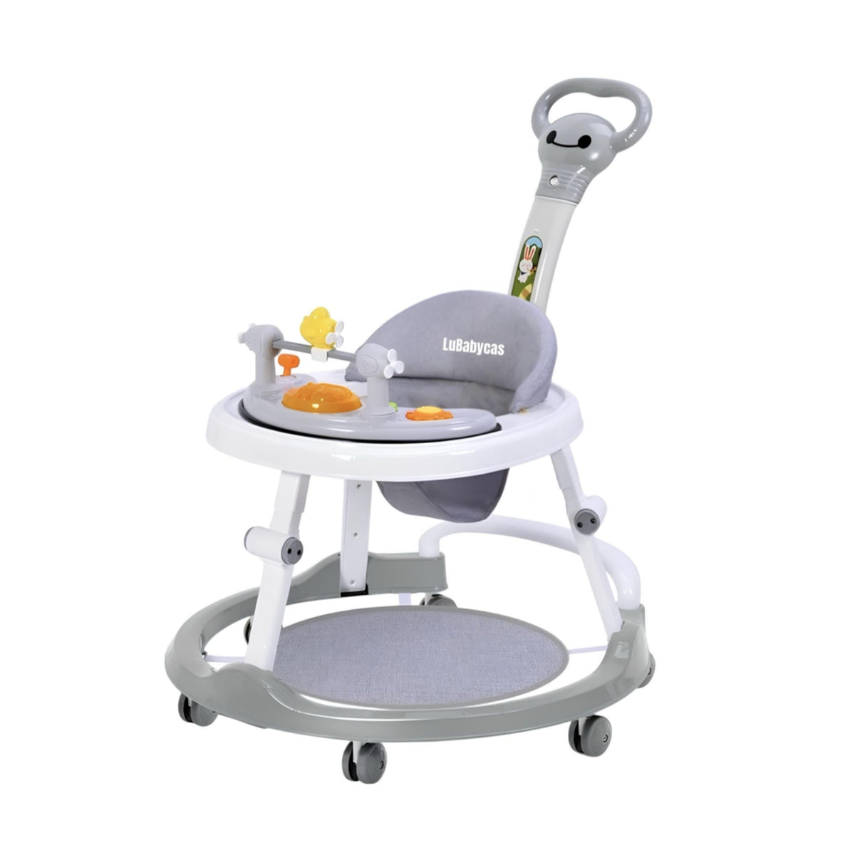 Andador Caminador 4 En 1 Aita Con Manilla LuBabycas Gris